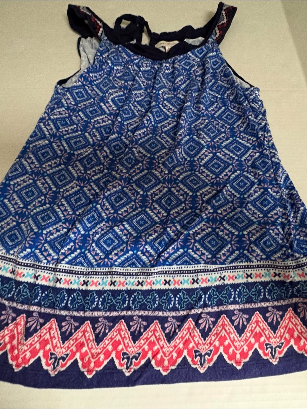 Skies Are Blue Blue and Red Printed Camisole Tank
